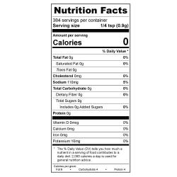 Chicken Wing Seasoning Nutrition Panel