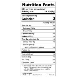 Fajita Seasoning Nutrition Panel