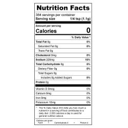 SPG All Purpose Nutrition Panel