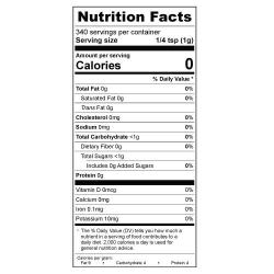 Texas Hold Um No Salt Nutrition Panel 