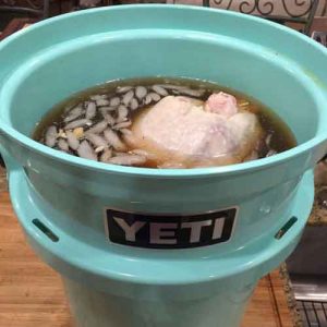 Brine turkey in a 5 gallon bucket