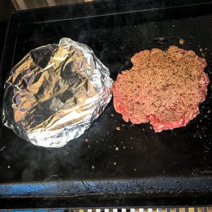 Tented burger and meat patty
