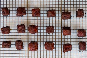 Cooked pork belly burnt ends