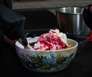Mixing Cranberry Salad